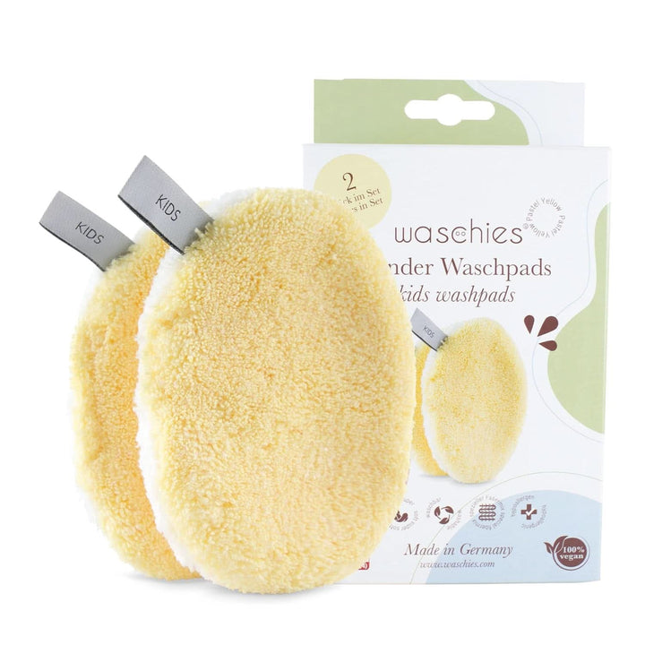 Waschies KIDS Wasch-Pads Für Babys Und Kinder, Zur Reinigung Nur Mit Wasser, Wiederverwendbar, Hautschonend, Supersoft, Made in Germany, Grün, 2Er Set