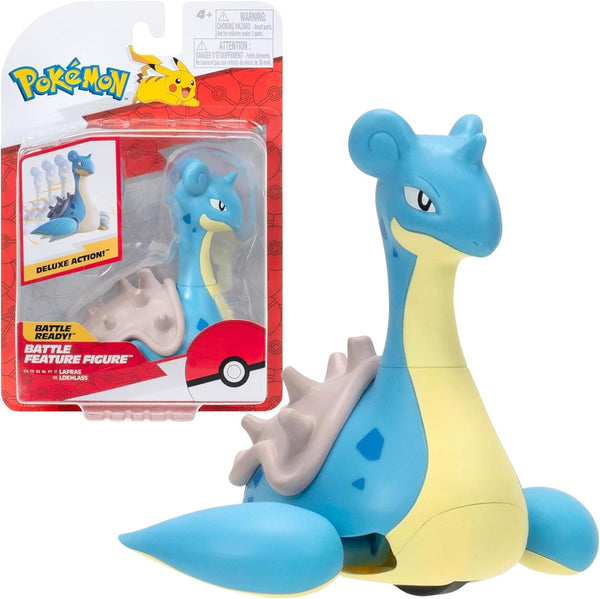 Pokémon PKW3416 - Battle Feature Figure - Lapras, Figură mobilă oficială, 11.5 cm