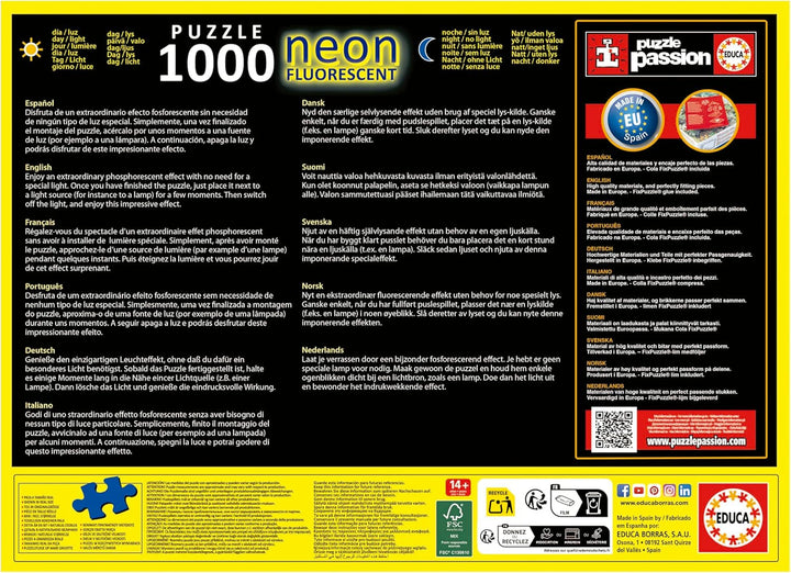 Educa - Puzzle 1000 piese pentru adulti | Imagini cu stele, puzzle 1000 piese pentru adulti si copii de la 14 ani, fluorescent, luminos in intuneric (19561)