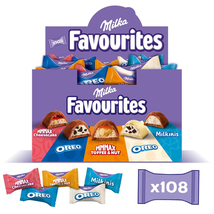 Milka Favourites 1 X 1Kg Großpackung I Schoko Pralinen Mix I Einzeln Verpackte Pralinen I 5 Verschiedene Sorten I Schokoladen-Geschenk I Milka Schokolade Aus 100% Alpenmilch