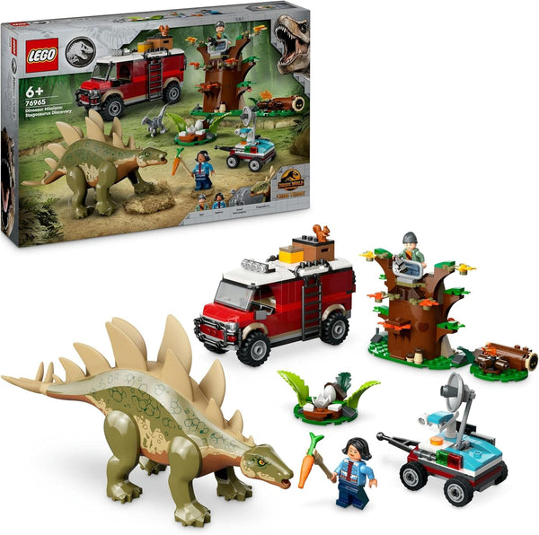 LEGO Jurassic World Dinosaur Missions: Discovery Of The Stegosaurus, Adventure Playset pentru băieți și fete de la 6 ani în sus, cadou pentru fanii lui Ben și Sammy 76965