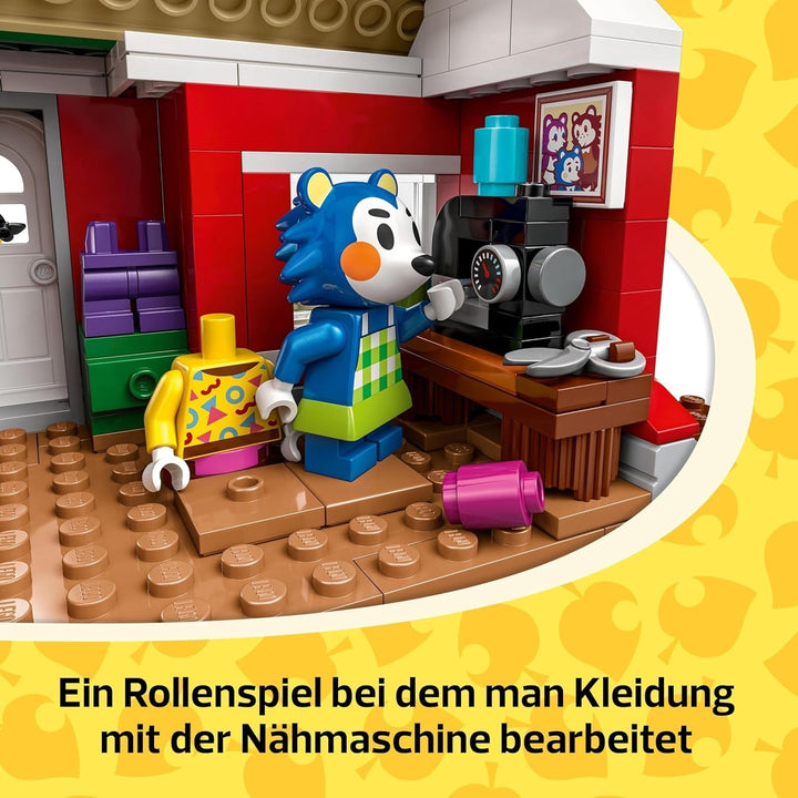 LEGO Animal Crossing Tailoring Sisters, set de construcție creativă pentru jocuri de rol, cadou pentru fete, băieți și fani ai jocurilor video cu vârsta de peste 6 ani, set de joacă de aventură 77055