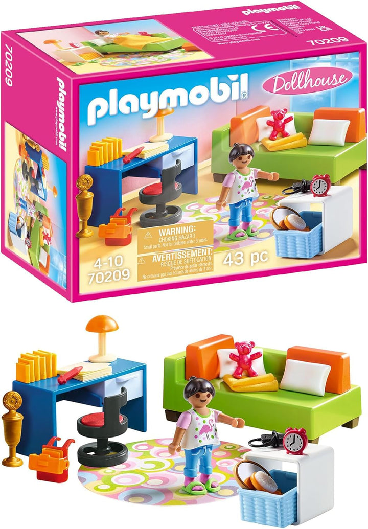 Casă de păpuși PLAYMOBIL 70209 Cameră de tineret cu figurină de fată și accesorii, de la 4 ani