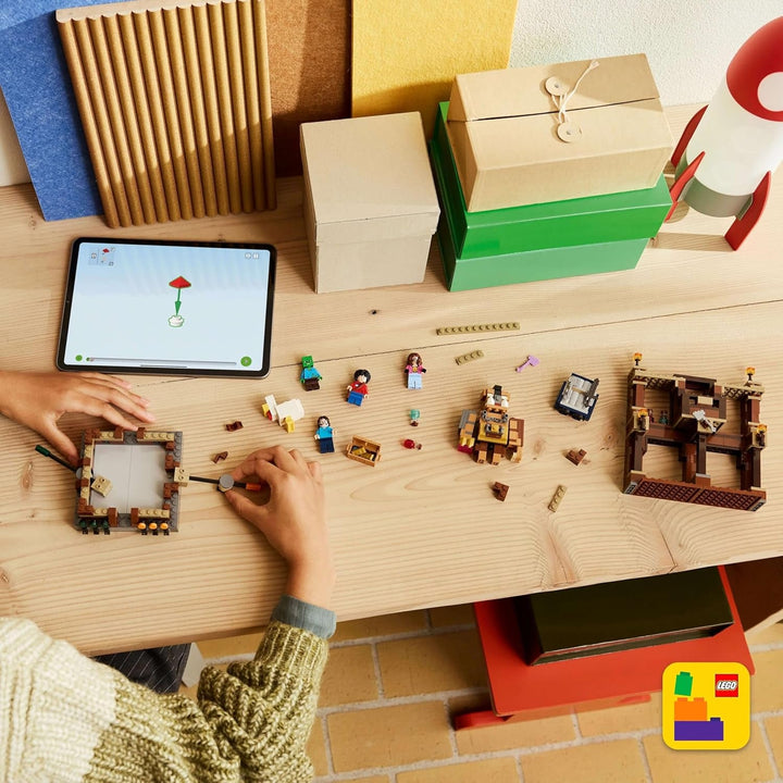 LEGO Minecraft Forest Manor cu ring de box - set pentru gameri cu zombie și Oberborst - jucărie de construcție interactivă cu echipamente și piste - cadou pentru băieți și fete 10+ - 21272
