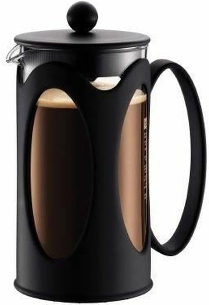 Bodum 10682-01 Cafetieră Kenya (sistem de presare franțuzească, filtru permanent din oțel inoxidabil, 0,35 litri) Negru