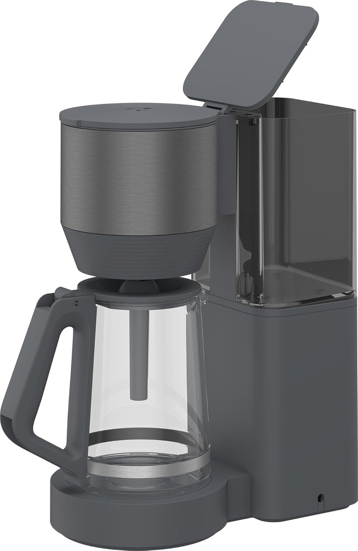 GRUNDIG KM 7340 Cafetieră cu filtru, putere 1.150 W, funcție de oprire a picurării, funcție de aromă, oprire automată, filtru permanent, 1,25 litri, ulcior din sticlă cu 10 cești, Inox închis