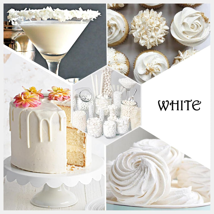 Lebensmittelfarbe Gel - 150G Konzentrierte Gel Lebensmittel Farben Zum Backen, Kuchen Dekorieren, Kekse Und Macaron - Zuckerfrei Food Coloring Für Getränken, Osterei, DIY Seifen Und Basteln (Weiß)
