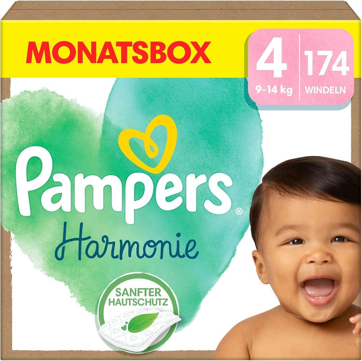 Pampers Scutece pentru copii mărimea 4 (9-14 kg) Harmony, 174 buc