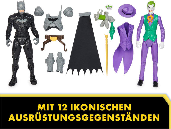 DC Batman Adventures Batman Vs the Joker Action Figure Set, 30 cm - 2 figuri complet mobile cu 12 elemente de echipament pentru jocuri de rol captivante, jucărie pentru copii cu vârsta de peste 4 ani