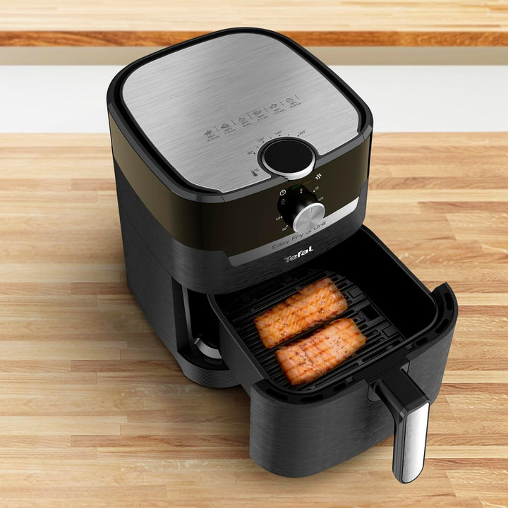 Tefal EY5018 Easy Fry & Grill Classic Heißluftfritteuse | 2-In-1 Technologie (Air Fryer Und Grill) | XL | 4,2 Liter Für 6 Portionen | 1550 Watt | Energiesparend | Ohne Öl | Gesunde Fritteuse | Schwarz