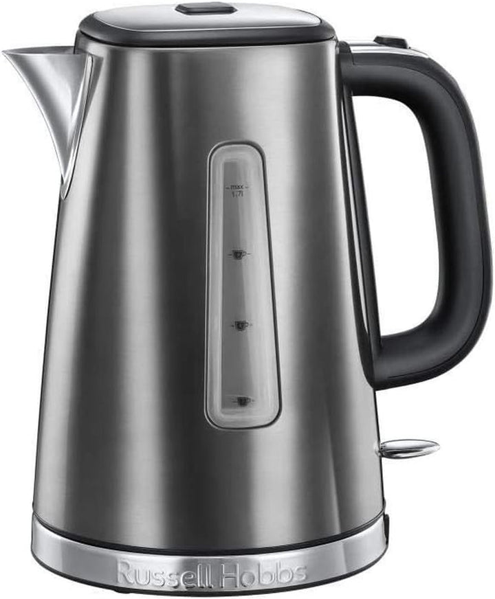 Cafetiera Russell Hobbs [cronometru digital, cap efervescent pentru extracție și aromă optime] Luna Grey (Max 12 cești, halbă de sticlă de 1,5L, placă de menținere la cald, 1000W) Filtru de cafea 23241-56