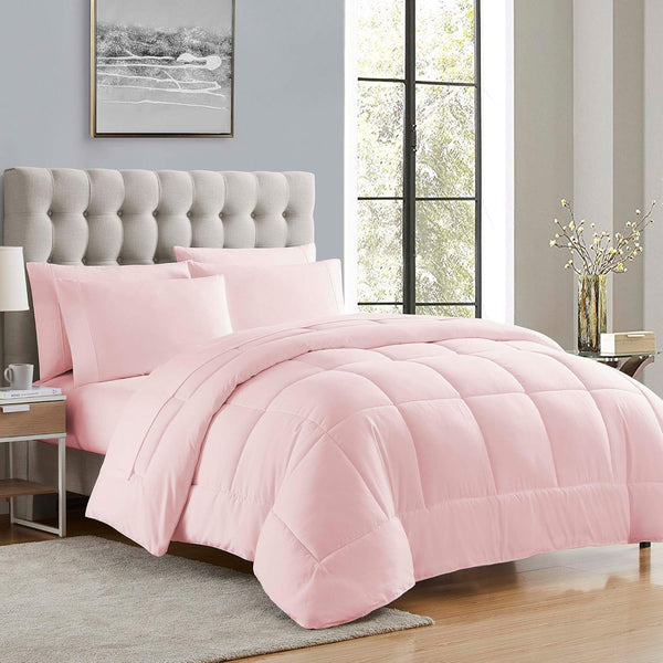 Sweet Home Collection Plapumă alternativă pentru toate anotimpurile, Căldură, Lux, Pluș, Loft, Microfibre, Umplutură, Lenjerie de pat, Full, Roșu deschis King