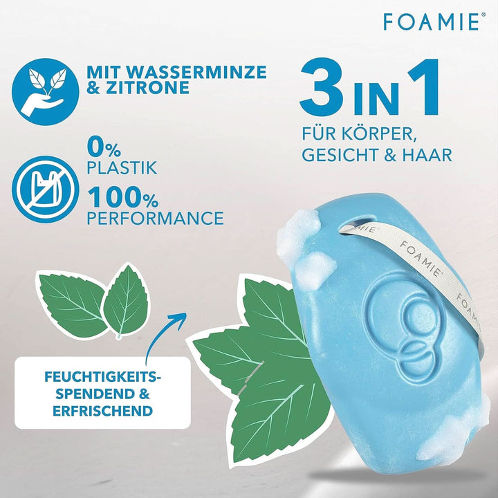 Foamie, Gel de duș, sapun și șampon solid, 3 in 1, 90 grame