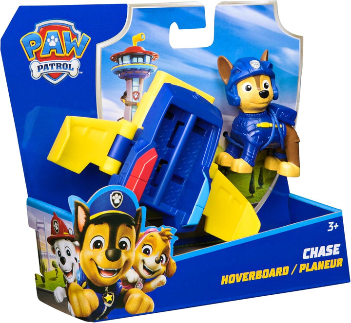 PAW PATROL, Chase Action Pup, figurină de joacă cu mini avion de salvare cu aripi pliabile, jucărie pentru copii începând cu vârsta de 3 ani