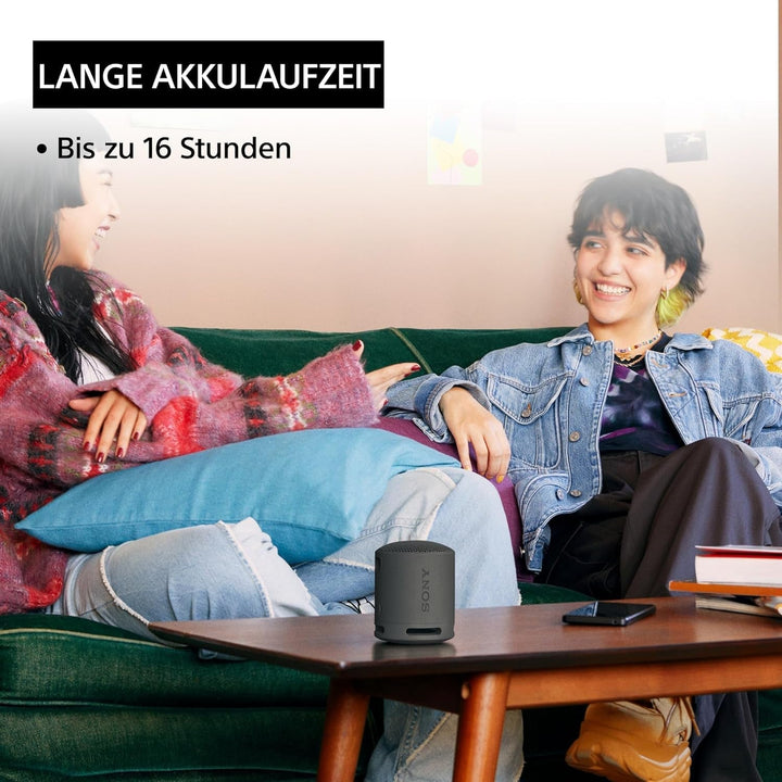 Sony SRS-XB100 - Difuzor Bluetooth wireless, portabil, ușor, compact, în aer liber, de călătorie, durabil, rezistent la apă și praf IP67, baterie de 16 ore, curea de transport, mâini libere, negru