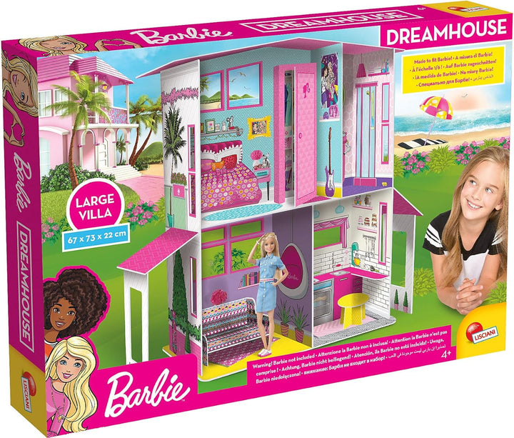 Lisciani - BARBIE Dollhouse - Barbie Dream Villa On Two Floors - 3D House To Build, Decorate And Design - Creative Craft And Construction Toy For Children 4 Years And Up