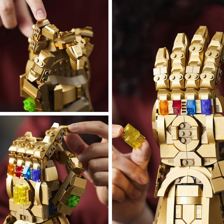 LEGO 76191 Marvel Super Heroes Infinity Glove, Set Avengers pentru adulți cu modelul mănușii lui Thanos de construit, articol pentru fani, cadou pentru bărbați, femei, ea și el