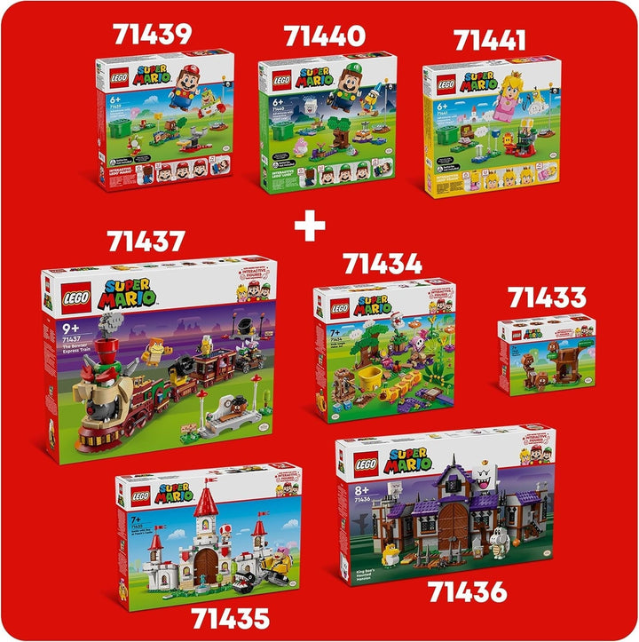 LEGO Super Mario Adventure cu Mario interactiv, set cu cărucior de clovn junior, Yoshi de jucărie, cadou Nintendo pentru băieți, fete și gameri de la 6 ani 71439
