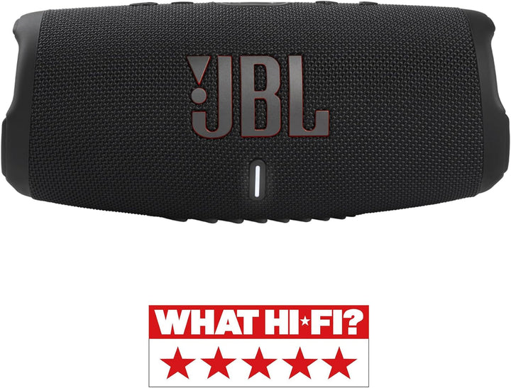 Difuzor Bluetooth JBL Charge 5 negru - Boombox portabil, rezistent la apă, cu power bank integrat - O încărcare a bateriei pentru până la 20 de ore de muzică fără fir