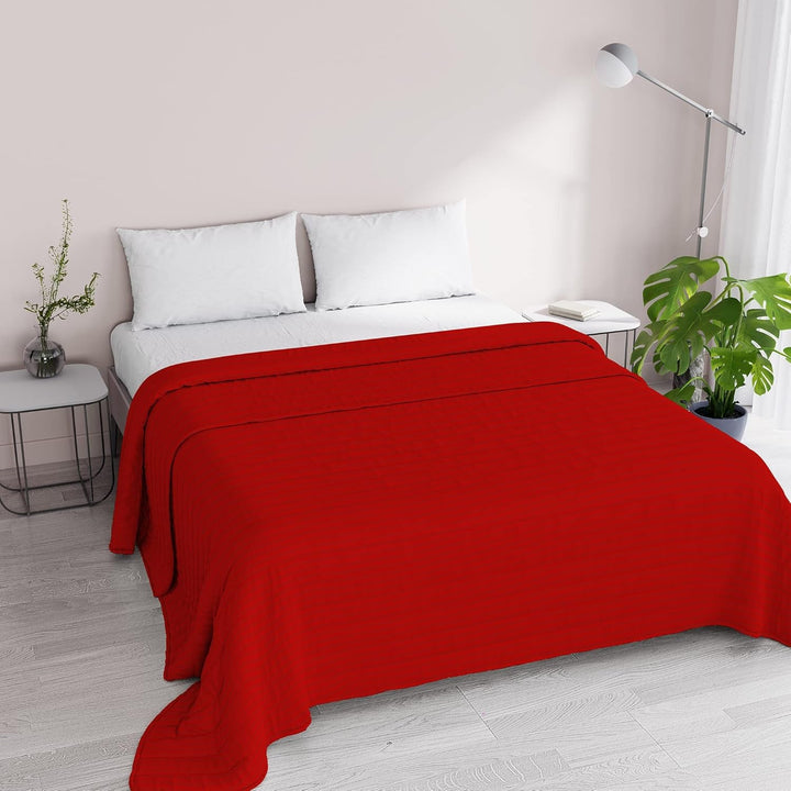 Cuvertură de vară Satin Stripes, poliester, crem, 260X250 Cm