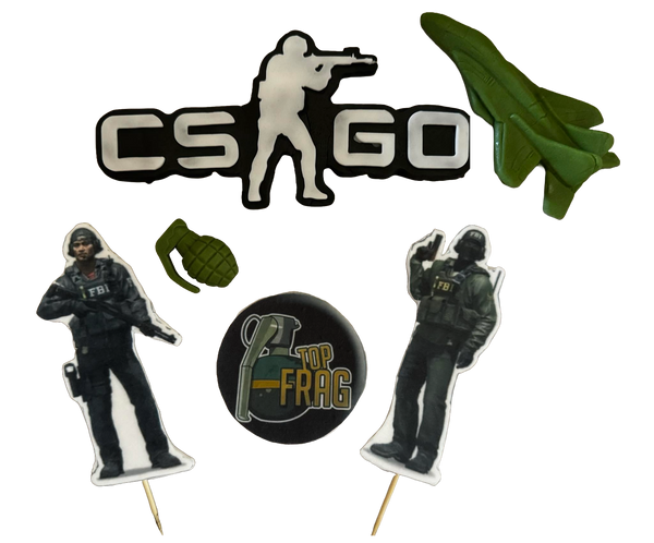 Set 6 edible decorations from sugar paste, Counter-Strike: Global Offensive (CS: GO)