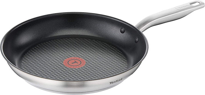 TEFAL VIRTUOSO Bratpfanne 28 Cm, Edelstahlpfanne Unbeschichtet, Pfanne Induktion, Langlebig, Hochwertige Edelstahlgriffe, Leichte Reinigung, Für Alle Herdarten Geeignet, E49206