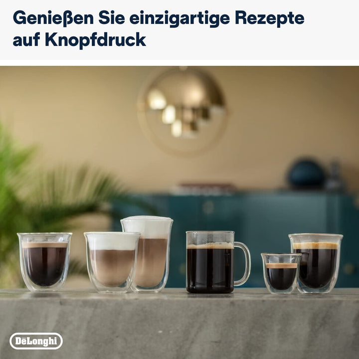 Aparat de cafea complet automat De'Longhi Primadonna Soul Perfetto ECAM 612.55.SB cu sistem de lapte Lattecrema și tehnologie Bean Adapt, 18 rețete, cu control prin aplicație cu afișaj color, argintiu/negru