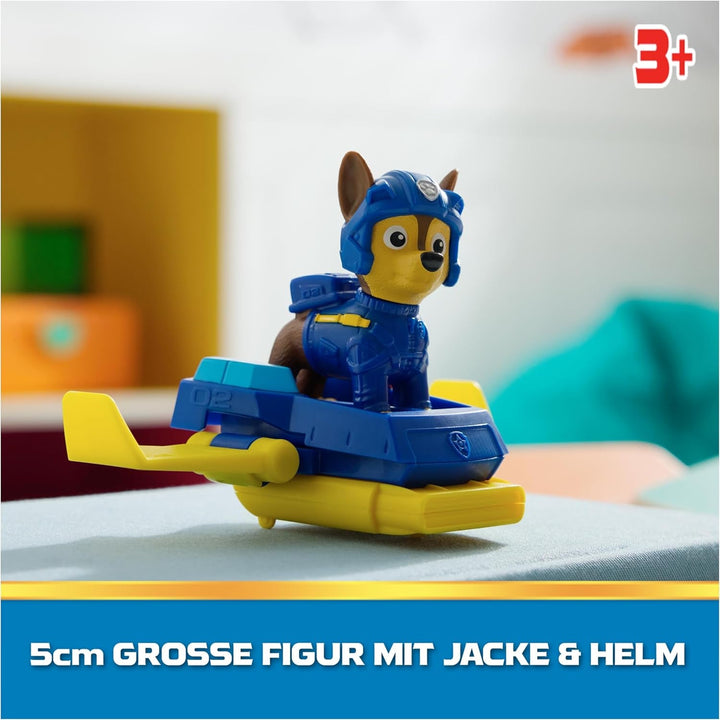 PAW PATROL, Chase Action Pup, figurină de joacă cu mini avion de salvare cu aripi pliabile, jucărie pentru copii începând cu vârsta de 3 ani