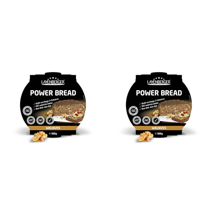 Layenberger Prower Bread Walnuss, Eiweiß- Und Ballaststoffquelle, Ohne Konservierungsmittel, Ohne Hefe, Ohne Mehl, Mit 14G Protein Pro 100G, (1 X 500G)