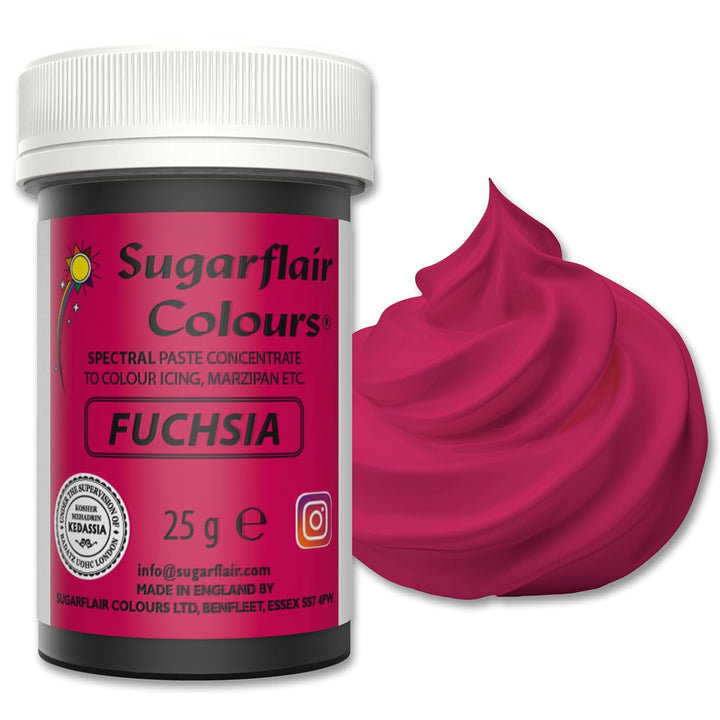 Sugarflair Spectral Fuchsia Lebensmittelfarbe Paste, Hochkonzentrierte Lebensmittelfarbe Für Buttercreme, Zuckerpaste, Royal Icing, Kuchenmischungen Und Mehr! Lebensmittelfarbstoff - 25G