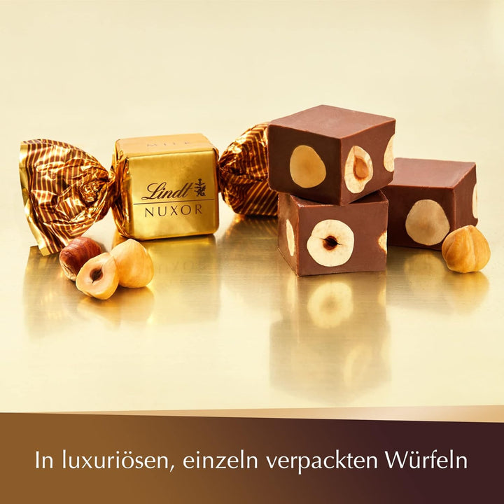 Lindt NUXOR Beutel Milch XXL | 700G Beutel | Cremige Gianduja Schokolade (Vollmilch Und Feinherb) Mit Ganzen, Gerösteten Haselnüssen | Pralinen Geschenk | Schokoladengeschenk