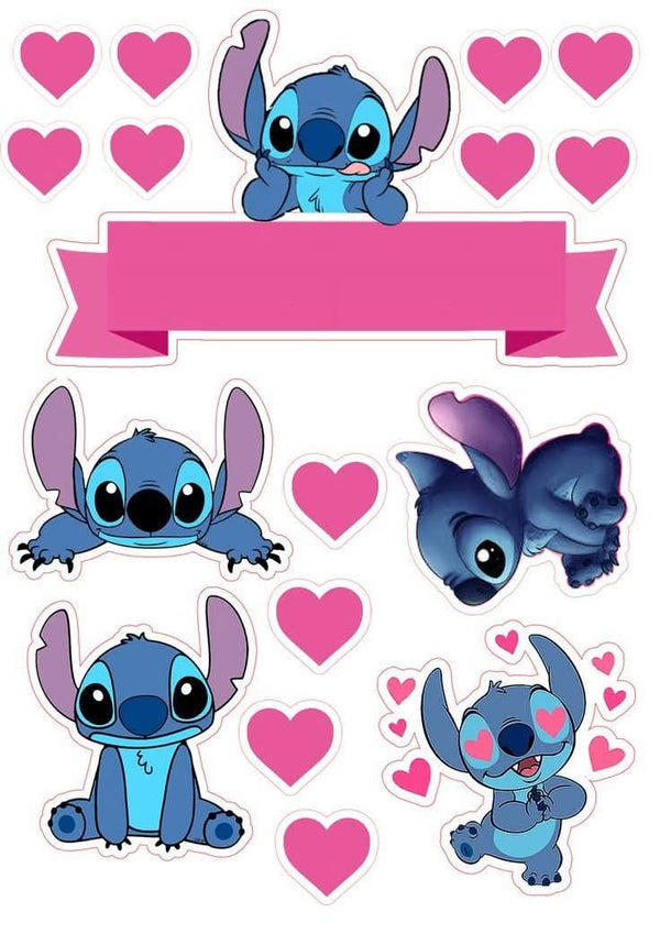 Imagine comestibila, vafa sau icing, format A4, Lilo and Stitch - Nati Shop