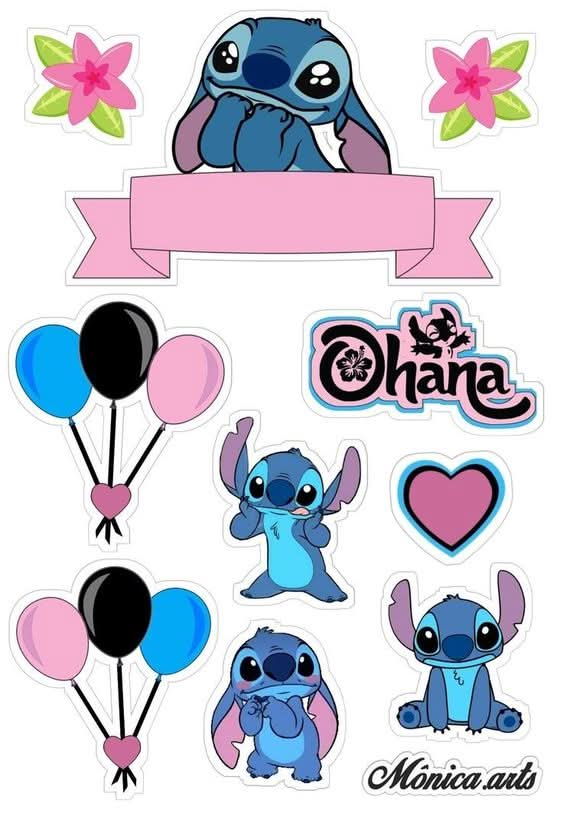 Imagine comestibila, vafa sau icing, format A4, Lilo and Stitch - Nati Shop