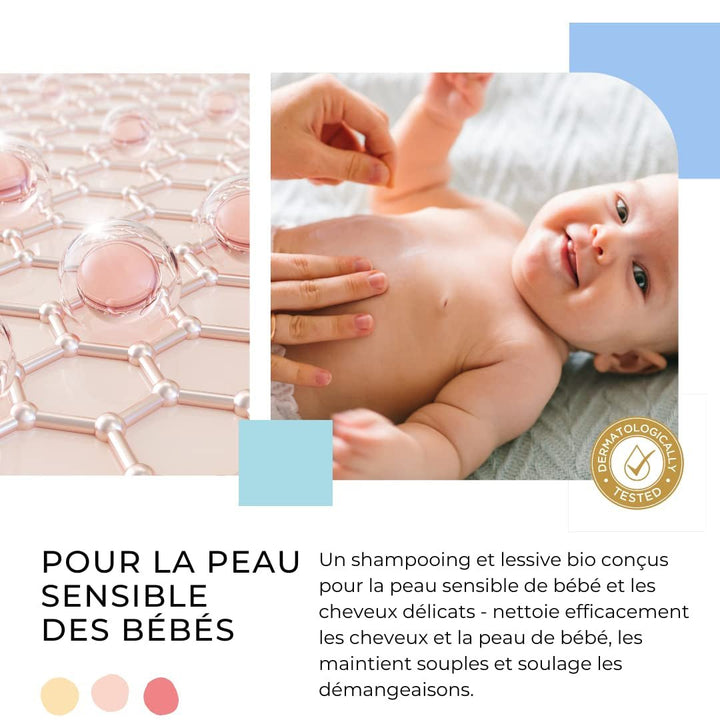 Șampon și gel de curățare 2 în 1 Daily Gentle Baby Shampoo & Cleansing Gel - vegan și organic - cu 98% ingrediente naturale - Șampon fără lacrimi pentru copii și bebeluși - 300 ml Copii - Baie si Skincare Naty Shop