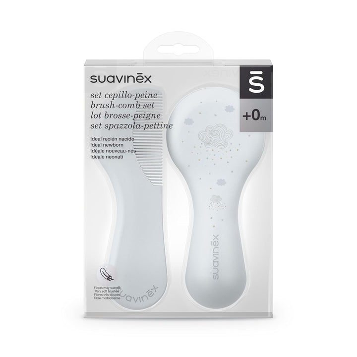 Suavinex 3162384 Pieptene cu perie, albastru Copii - Baie si Skincare Naty Shop